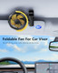Xuenair Car Fan Battery Powered Visor Back Seat Roof Handles Portable Clip Yellow