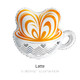Zafete Orange Latte Coffee Cup Balloon Apricot Brown Heart Shaped Balloons Garland 4 Pcs Orange