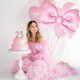 Zafete Giant Pink Bow Balloons Large Bow Ballons Pastel Pink Girl Bows 50 Inch Pink