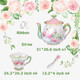 Zafete Teapot Teacup Teaspoon Balloons Pink Green Lets ParTea In Garden High Pink