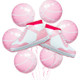 Zafete Pink Basketball Shoes Sneaker Foil Balloons Sports Themed Balloons For Senior 18 Inch Pink
