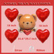Zafete Red Heart Shaped Happy Valentines Day Decorations Bear Balloons I Love Red