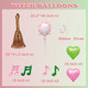 Zafete Pink And Green Sparkler/Magic Wand Broom Balloons Wizard Themed Balloons Party Pink