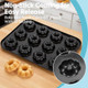 Piszvbej Mini Bundt Cake Pan 12 Cavity Mini Fluted Tube Cake Pans 2 Pack Black