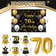 Ythetm 70Th Birthday Decorations For Men Women Black Gold Happy 70 Year Black