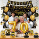 Ythetm 70Th Birthday Decorations For Men Women Black Gold Happy 70 Year Black