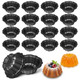 Yuanan Mini Flan Molds Fluted Mini Cake Pans Bulk Nonstick Fluted Cake 4.6 Inch 16 Pcs