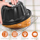 Braxan Nonstick Mini Bundt Cake Pan Set Carbon Steel Fluted Baking Molds 4 Inch Black