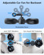 Xuenair 4000Mah Rechargeable Car Fan For Backseat Kids Baby Rear Facing Integrated