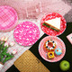 Zopeal Valentine's Day Paper Plates Bulk Pink Red Heart Disposable Plates Round 9 Inch 60 Pcs