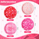Zopeal Valentine's Day Paper Plates Bulk Pink Red Heart Disposable Plates Round 9 Inch 60 Pcs