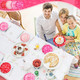 Zopeal Valentine's Day Paper Plates Bulk Pink Red Heart Disposable Plates Round 9 Inch 60 Pcs