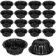 Afcabakila Mini Fluted Tube Cake Pan Carbon Steel Nonstick Flower Shape Baking 4.5 Inch 16Pcs