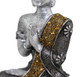 We Pay Your Sales Tax Small Feng Shui 4 Tall Thai Praying Meditating Silver Buddha Statue Silver
