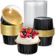 Tlazz Mini Cake Pans With Lids Disposable Aluminum Foil Ramekins Muffin Tin 5 Oz 40 Pack