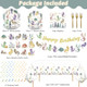 Zoiiwa Watercolor Dragon Birthday Party Decoration Magic Dragon Tableware Hanging Swirls Banner 133Pcs
