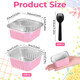 Euphhonycs Mini Cake Pans With Lids Aluminum Foil Square Baking Cups 3.5X 3.5 Inch 5Oz