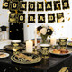 Zpaio Graduation Plates And Napkins Graduation Decorations Black And Gold 403Pcs Black