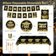 Zpaio Graduation Plates And Napkins Graduation Decorations Black And Gold 403Pcs Black
