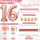 Ythetm Sweet 16 Party DecorationsSweet Sixteen Happy Birthday Banner Circle Dots Banner Gold