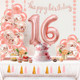 Ythetm Sweet 16 Party DecorationsSweet Sixteen Happy Birthday Banner Circle Dots Banner Gold