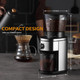 Ollygrin Burr Coffee Grinder Electric Conical Coffee Bean Grinder With 30 Adjustable 12 Cups Black