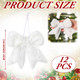 Vertintong Fur White Christmas Tree Bow Decor Furry Farmhouse Bow Hanging Ornaments 12 Pcs White