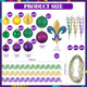 Vertintong Mardi Gras Decorations Set Mardi Gras Tree Decor Bulk Purple Yellow 69 Pcs Purple
