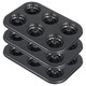 Afgaogw Mini Fluted Tube Cake Pan 6 Cavity NonStick Cake Mold Heavy 3 Pack