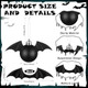 Vertintong Gothic Christmas Bat Balls Ornament Black Christmas Ornament 3D Bat Tree 5.9 Inch 24 Pcs