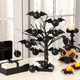 Vertintong Gothic Christmas Bat Balls Ornament Black Christmas Ornament 3D Bat Tree 5.9 Inch 24 Pcs