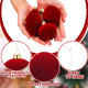 Vertintong Red Velvet Christmas Ornaments Large Glass Velvet Christmas Balls Ornaments Bulk 12 Pcs Red