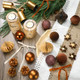 Vertintong Brown Neutral Christmas Ornaments Set With Brown Balls Velvet Bows Pine 45 Pcs Brown
