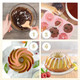 Sxoonking Mini Cake Pans For Baking 6Cavity Fluted Tube Cake Pan NonStick 2Pcs