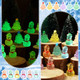 Vertintong Luminous Christmas Tree And Snowman Figurines Glow In Dark Mini Resin 96 Pcs