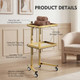 Wemakmak 2Tier Metal Rolling Cart Stainless Steel