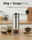 Rsoilch Manual Coffee Grinder With 40 Adjustable Grind Settings With Ceramic Conical 35G