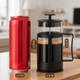 Chiallco Mini French Press Coffee Maker Heat Resistant Thickened Borosilicate Classic Glass 12Oz Stainless Steel