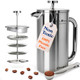 Ziruma NonToxic French Press Surgical Stainless Steel Coffee Press PlasticFree Heavy MetalFree 34 Oz Stainless Steel