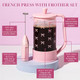 Paris Hilton Bow Design French Press And Frother Coffee Set Includes A Pink