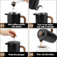 Rorence French Press Coffee Maker Double Wall Stainless Steel Coffee Press With 34 Oz Stainless Steel