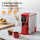 Horavie Single Serve Coffee Maker For KCup Pod And Grounds Hot and 14Oz Stainless Steel