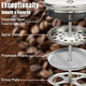 Kyz French Press Coffee Maker 304 Stainless Steel With 4 Level Filter 20Oz Stainless Steel