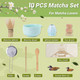 Zpaio Matcha Whisk Set Matcha Kit For Ceremony Matcha Bowl With Spout 10 Pcs Green