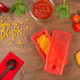 Fasta Pasta The Original Fasta Pasta Microwave Cooker W Lid And BuiltIn Strainer Red