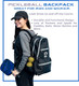 Dill Sports Pickleball Backpack Bag - Includes 5 Easy Slide Zipper Pockets and 2 Mesh Pockets - Carry Pickleball Paddles, Accessories, Pickleballs, Water Bottles - Black with Gray Accents