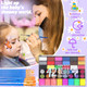Zefphxs 42 Color Face Painting Kit Water Activated Face Paint Kit Safe For Sensitive Skin Easy To Use With Stencils and Brushes Facepaint Makeup Kit For Parties Birthdays Halloween