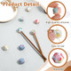 Hjzhii 18 Pcs Knitting Needle Stoppers Knitting Needle Point Protectors Hexagon Cute Print Knitting Needles Caps Silicone Stitch Holders Needles Tip Stoppers For Knittings Craft Diy