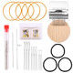 Fukaisu Mini Loom Machine Kit Includes 1 Darning Loom 8 Elastic Rubber Bands 9 Extra Knitting Needles 2 Crochet Hooks and 1 Needle Case For Clothes Jeans Coat Socks Repair