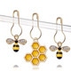 Tatiwoo 20 Pcs Cute Bee Honeycomb Stitch Marker 2 Pcs Adjustable Knit Crochet Loop Ring For Crocheting And Knitting Alloy Crochet Stitch Marker Accessories